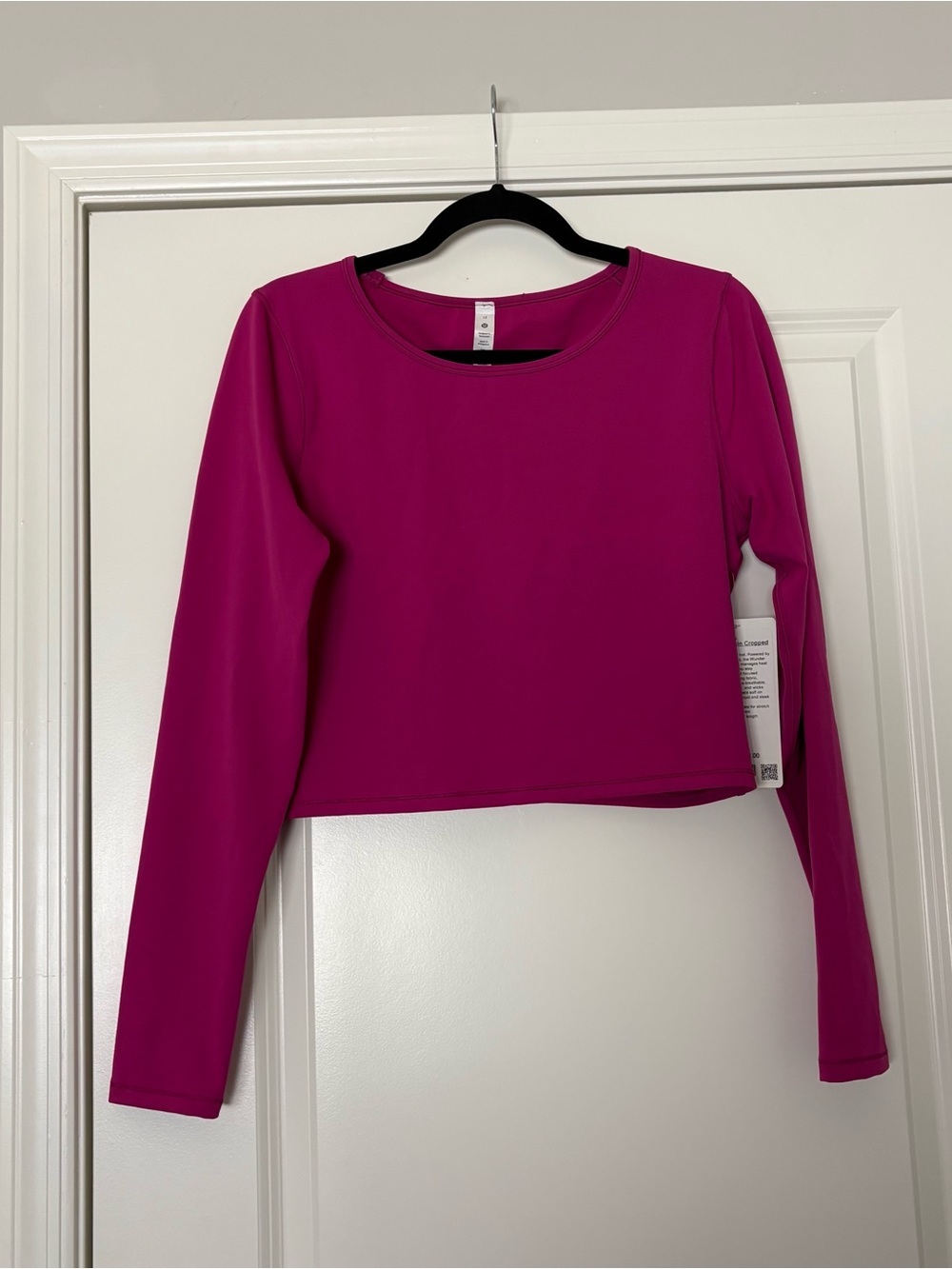 Lululemon Women’s Ripened Raspberry Wunder Train Cropped Long Sleeve Shirt - Picture 2 of 12